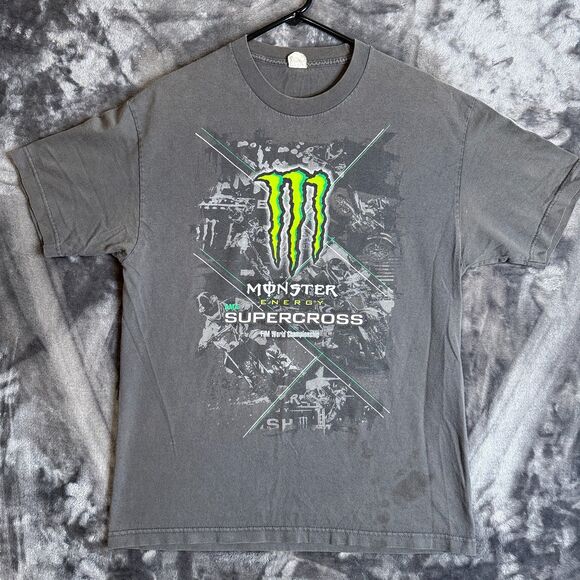 Vintage Y2K Monster Energy Supercoss World Championship Promo T-Shirt Size Large - Picture 1 of 7